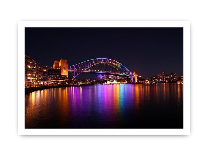 Sydney Harbour Bridge illuminated at Night
