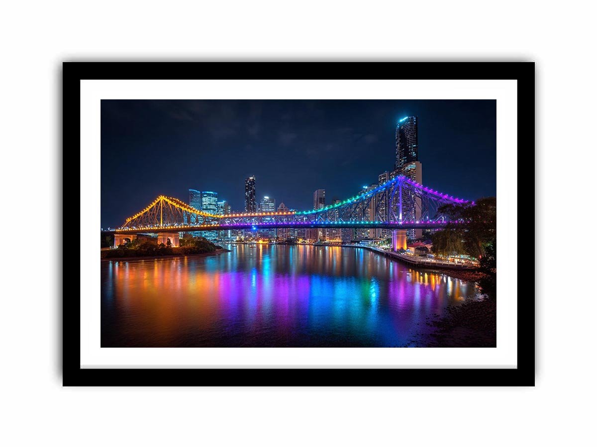 Story Bridge Illuminated at Night