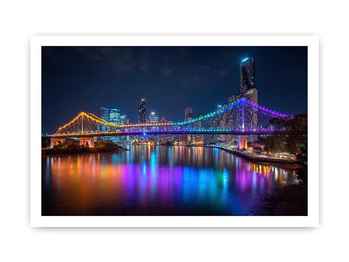 Story Bridge Illuminated at Night