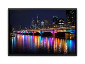 Melbourne Bridge  Illuminated at Night