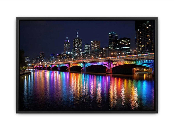 Melbourne Bridge  Illuminated at Night