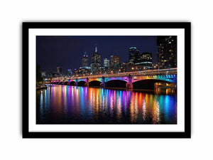 Melbourne Bridge  Illuminated at Night