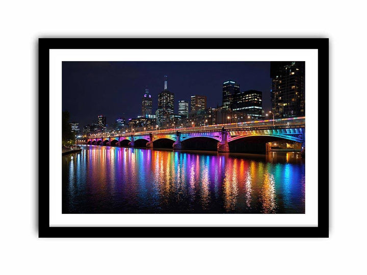 Melbourne Bridge  Illuminated at Night