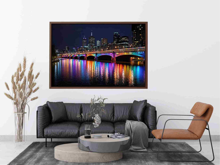 Melbourne Bridge  Illuminated at Night