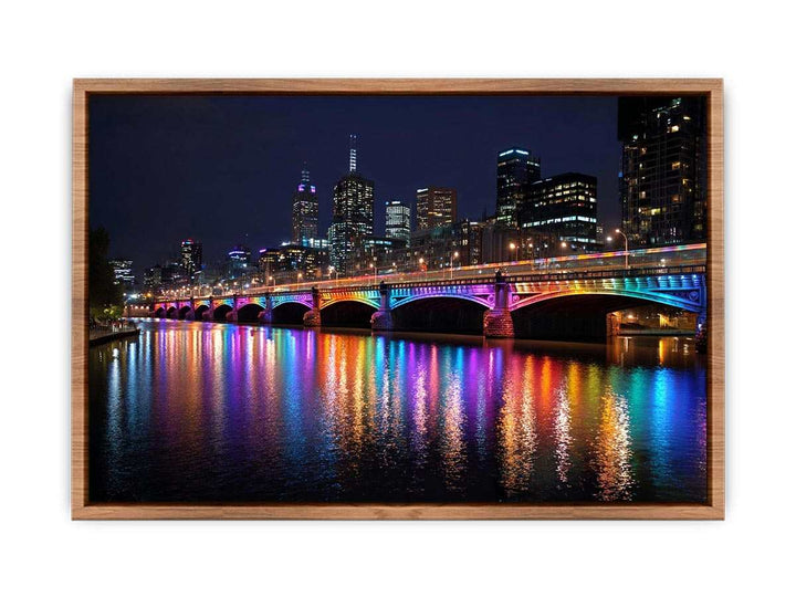 Melbourne Bridge  Illuminated at Night