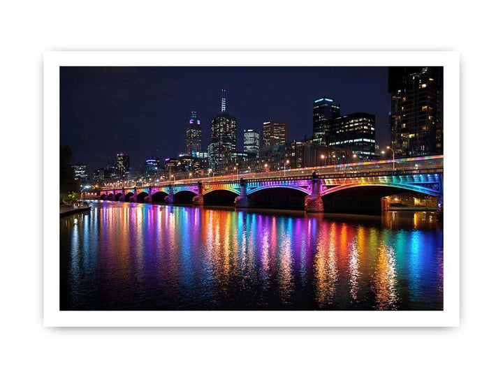 Melbourne Bridge  Illuminated at Night