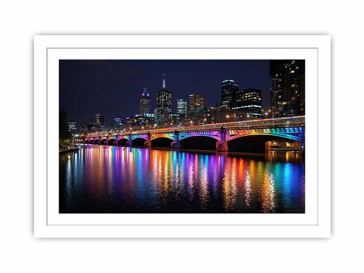 Melbourne Bridge  Illuminated at Night
