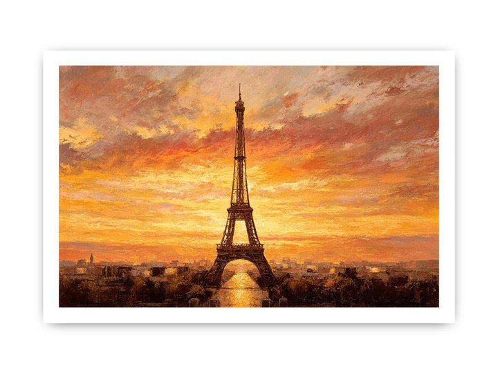 Eiffel Tower Sunset Glow