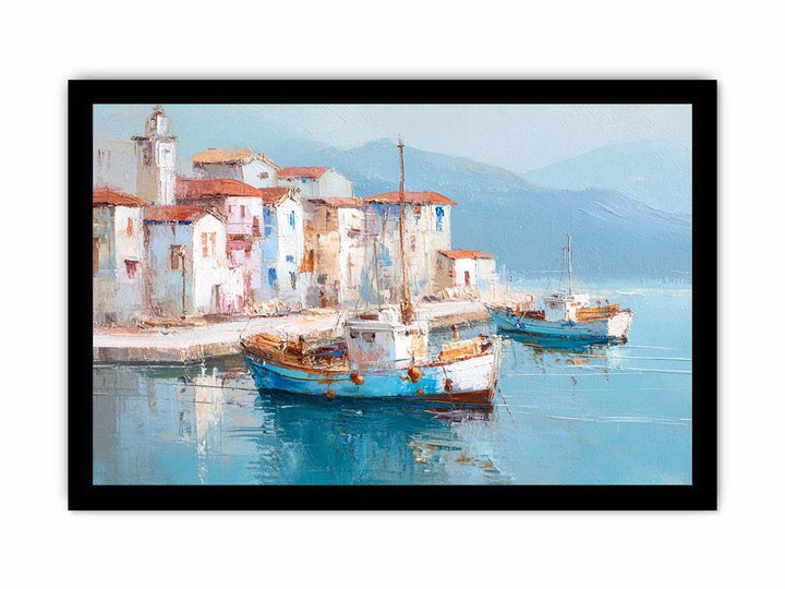 Greek island harbor