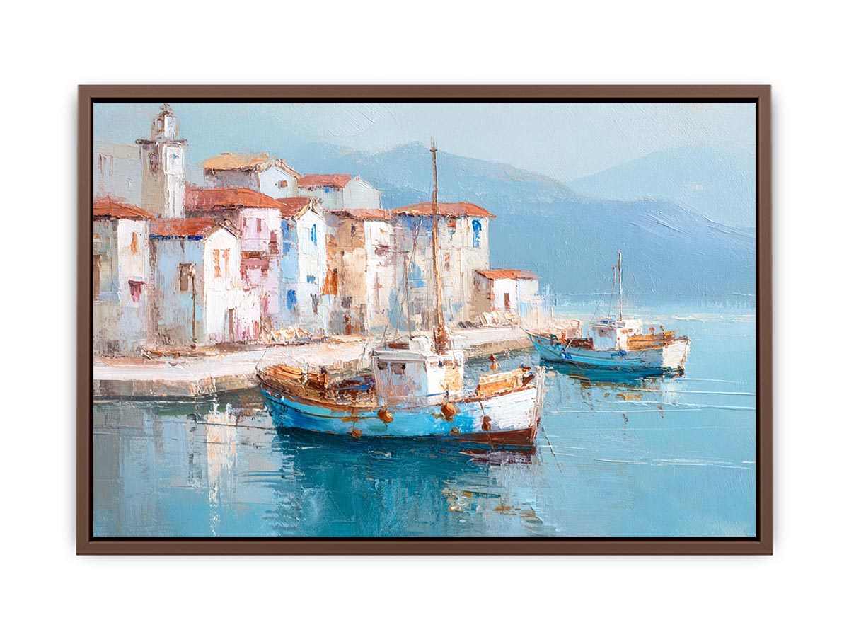 Greek island harbor
