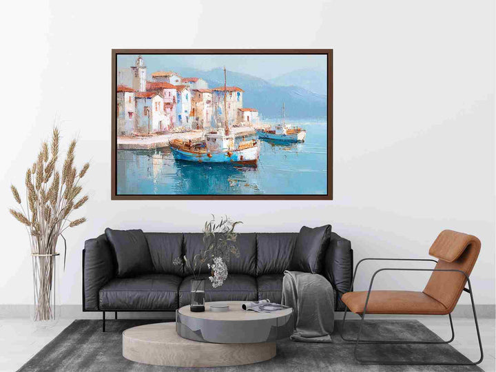 Greek island harbor