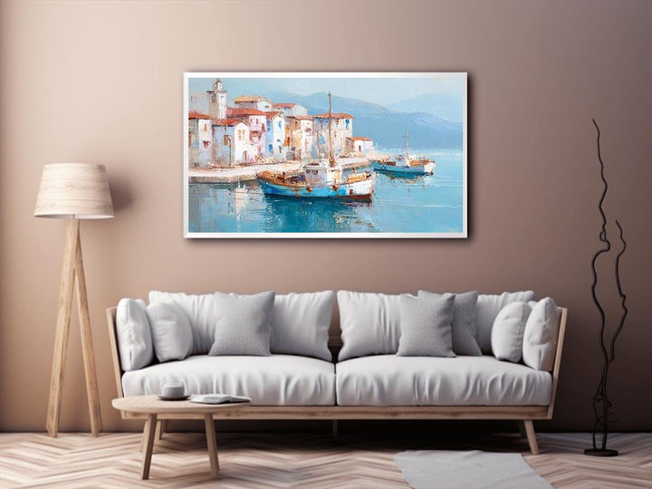 Greek island harbor