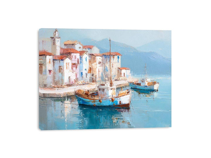 Greek island harbor