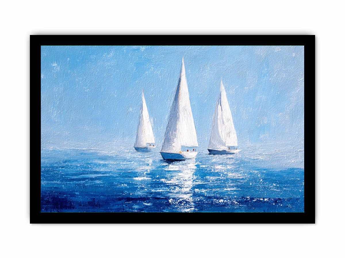 Sailboats in Blue water