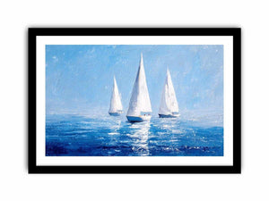 Sailboats in Blue water