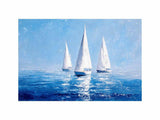 Sailboats in Blue water artwork preview