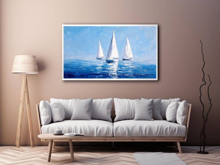 Sailboats in Blue water