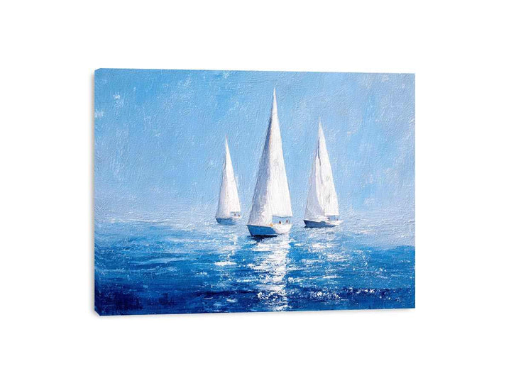 Sailboats in Blue water
