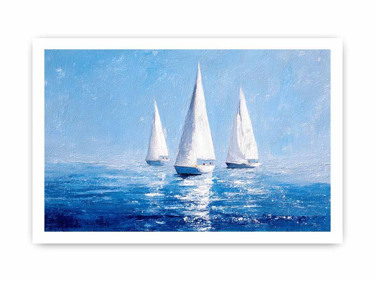 Sailboats in Blue water