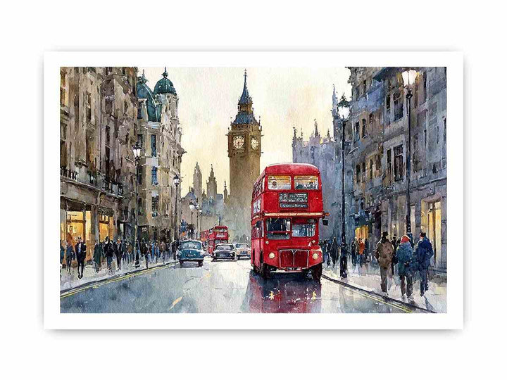 Watercolor London Cityscape