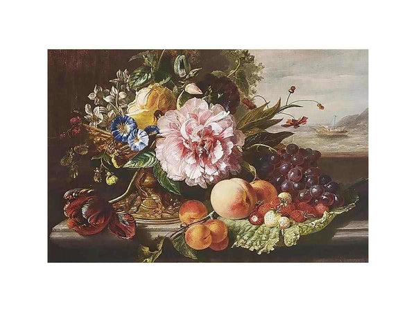 A Still Life With Flowers And Fruit
