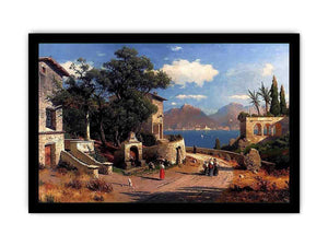 An Italian Village By A Lake