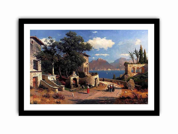 An Italian Village By A Lake