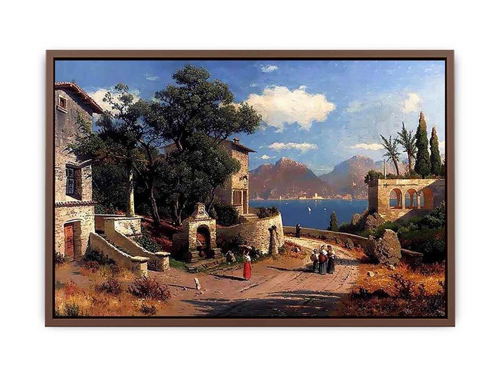 An Italian Village By A Lake