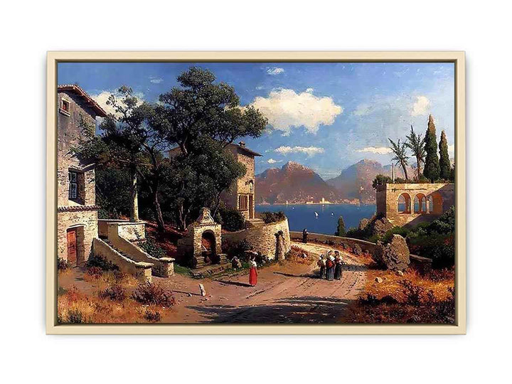 An Italian Village By A Lake