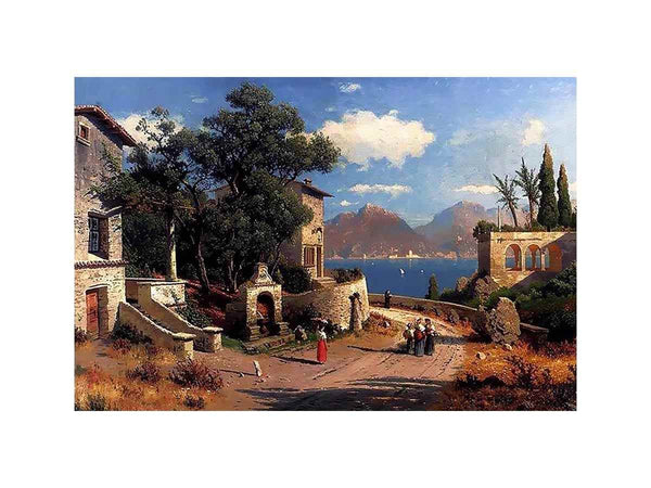 An Italian Village By A Lake
