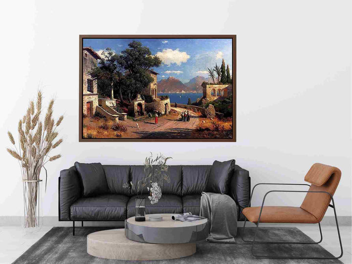 An Italian Village By A Lake