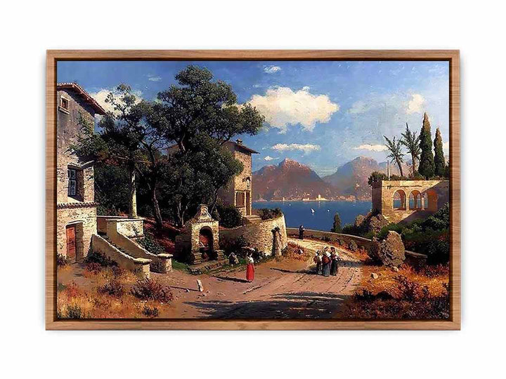 An Italian Village By A Lake