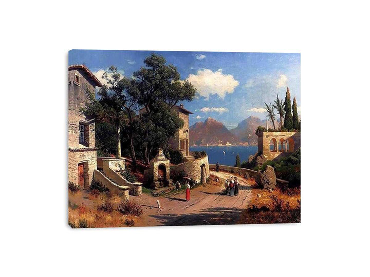 An Italian Village By A Lake