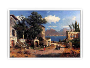 An Italian Village By A Lake