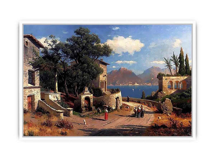 An Italian Village By A Lake