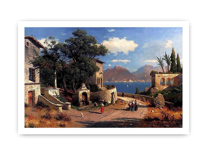 An Italian Village By A Lake