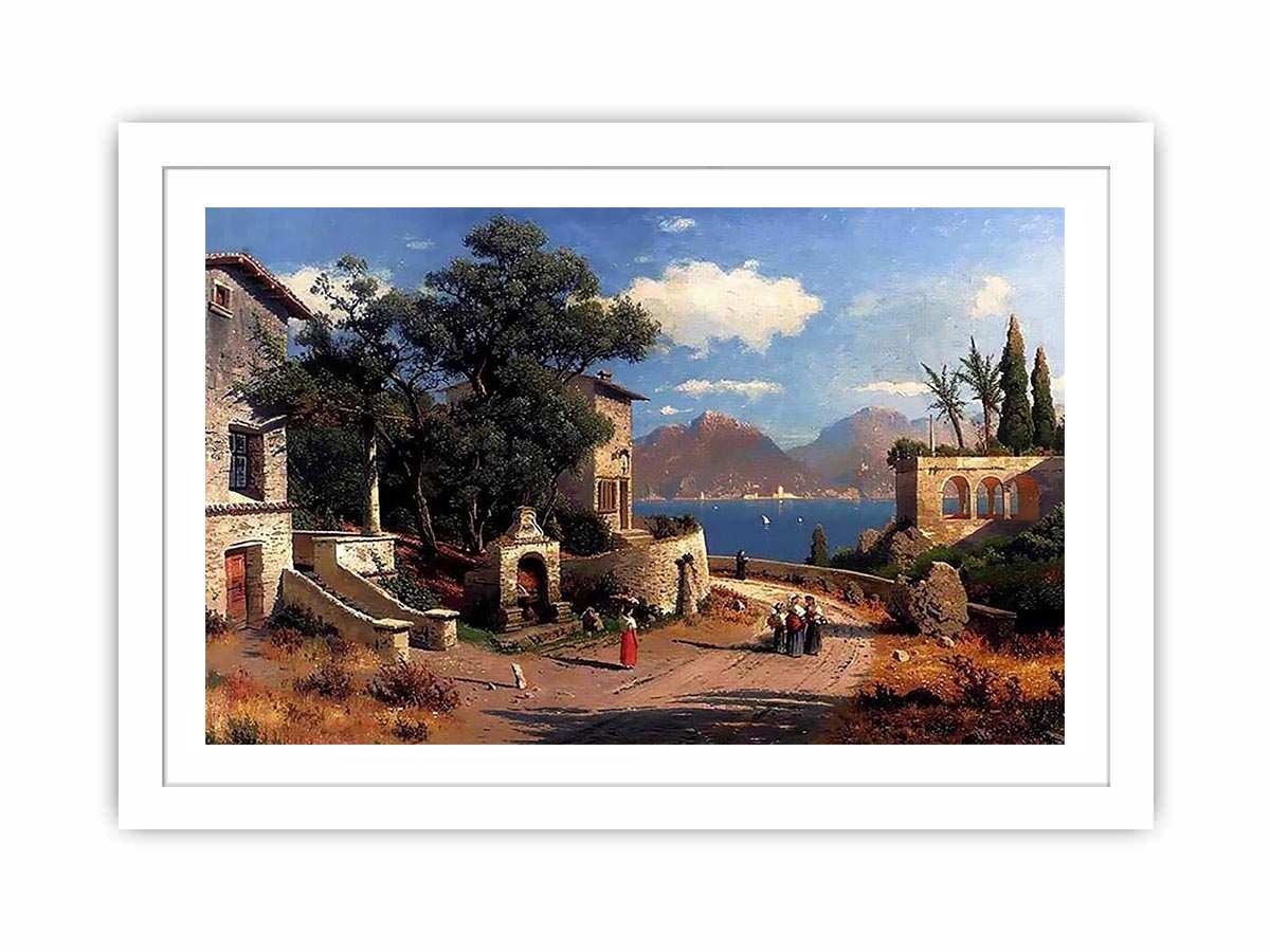 An Italian Village By A Lake
