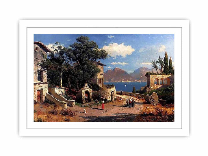 An Italian Village By A Lake