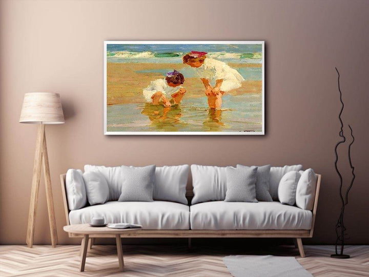 Girls Playing in Surf