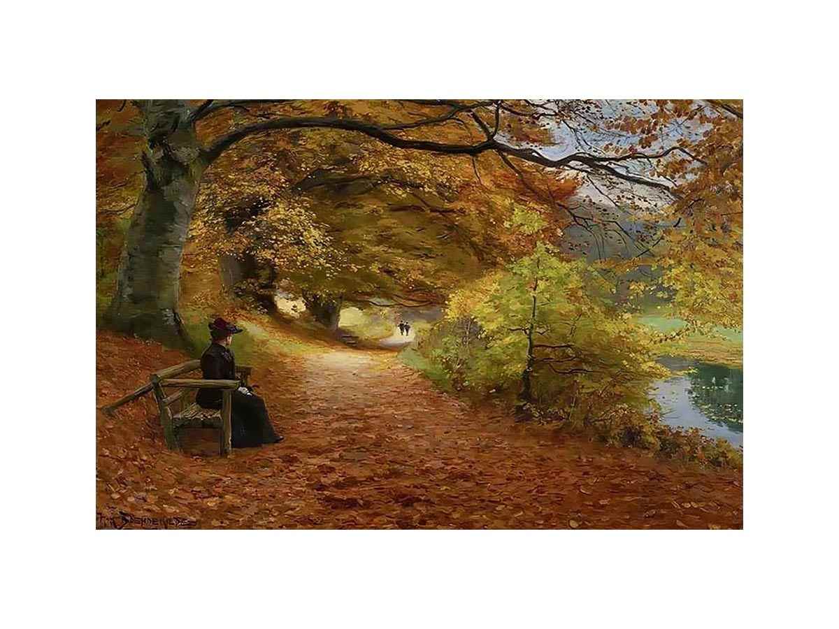 A Wooded Path In Autumn