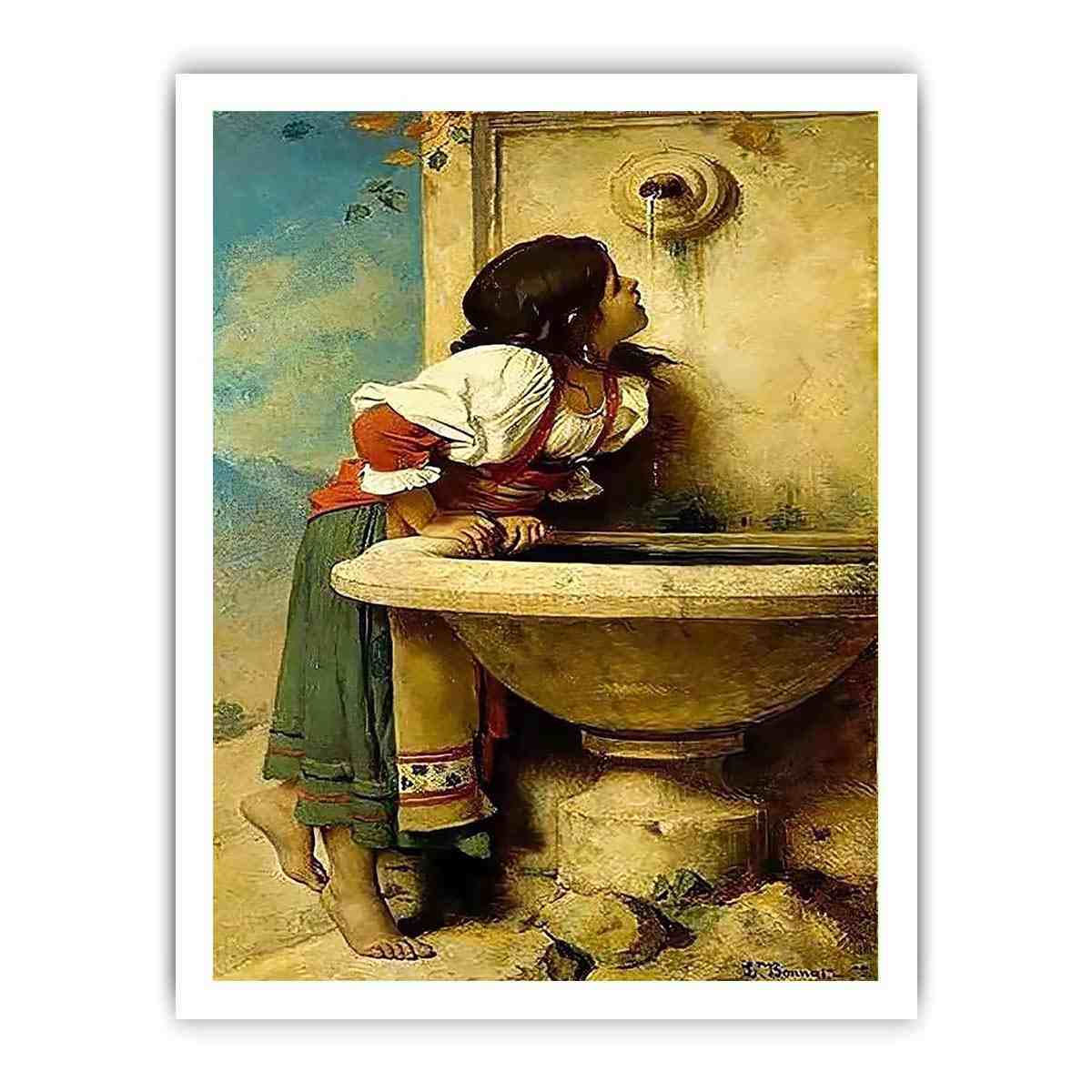 Roman Girl at a Fountain