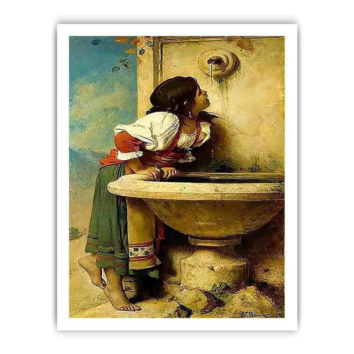 Roman Girl at a Fountain