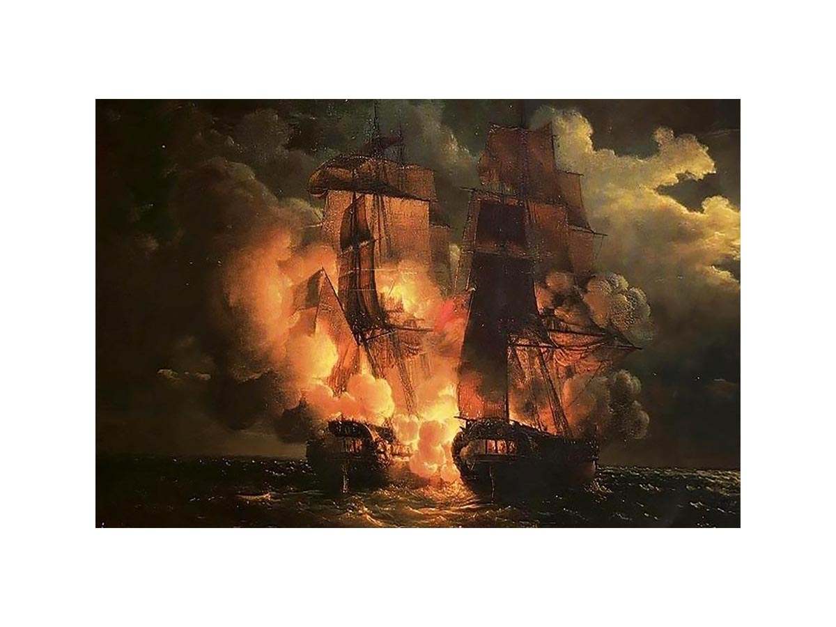 Battle Between the French Frigate Arethuse and the English Frigate Amelia