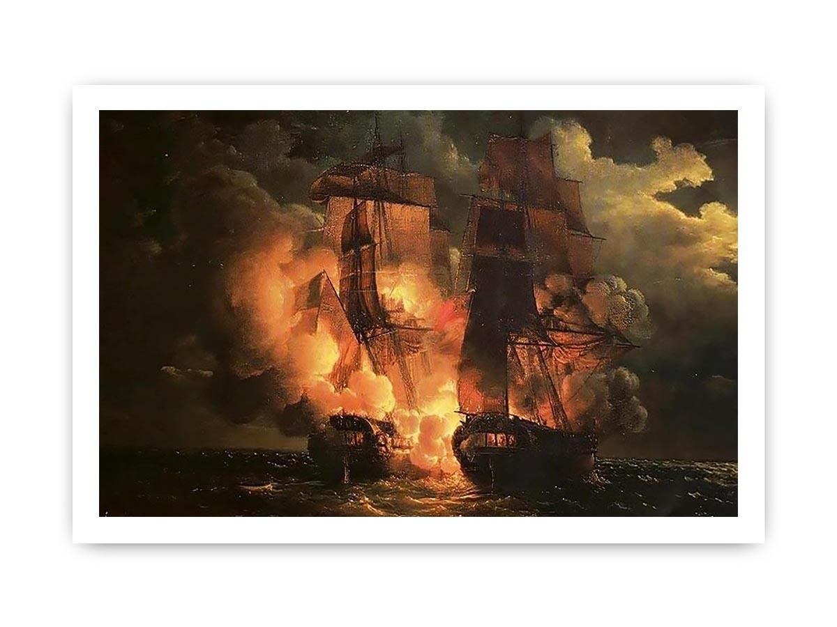 Battle Between the French Frigate Arethuse and the English Frigate Amelia