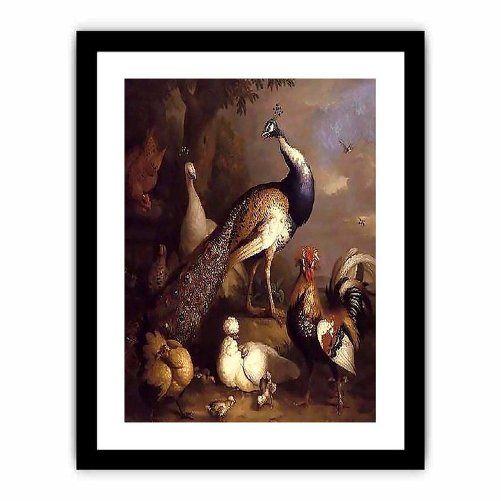Peacock, Peahen and Poultry in a Landscape