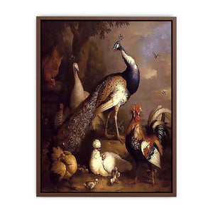 Peacock, Peahen and Poultry in a Landscape