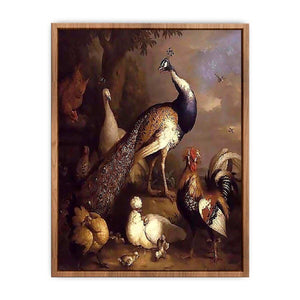 Peacock, Peahen and Poultry in a Landscape