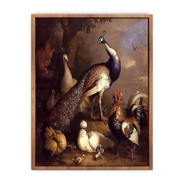 Peacock, Peahen and Poultry in a Landscape