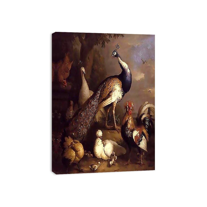 Peacock, Peahen and Poultry in a Landscape