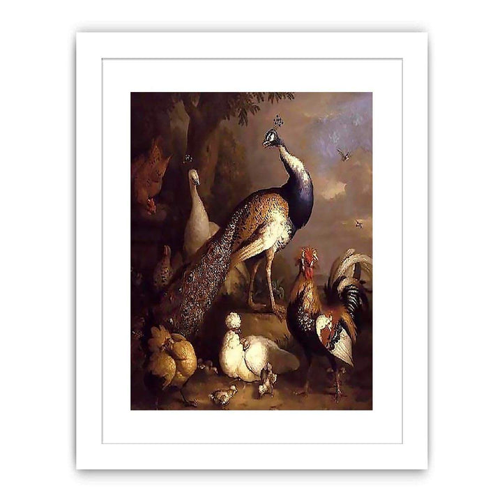 Peacock, Peahen and Poultry in a Landscape